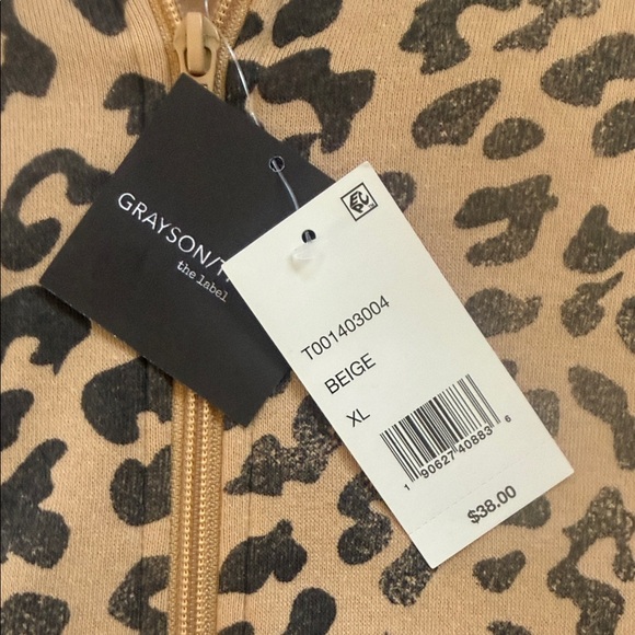 NWT Grayson Threads The Label Leopard Print Cropped Zip Hoodie XL - Picture 2 of 7